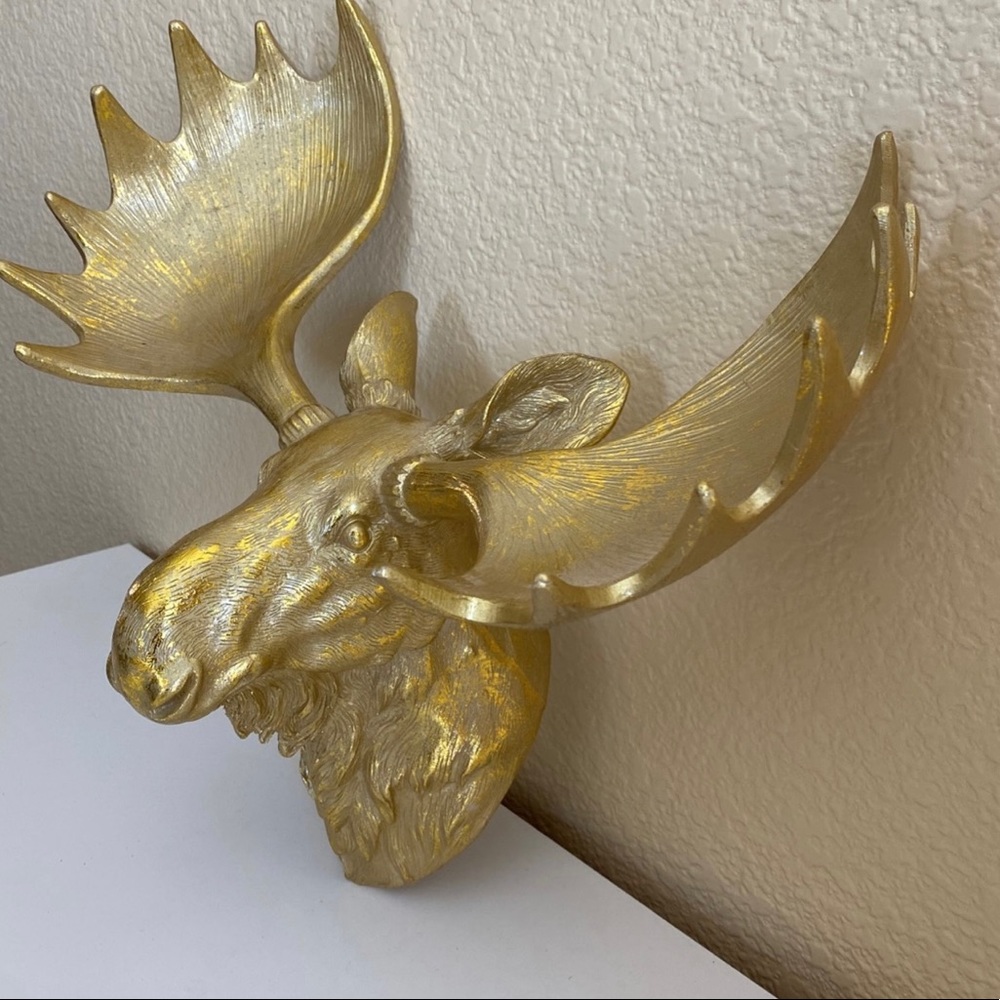Decorative gold moose head